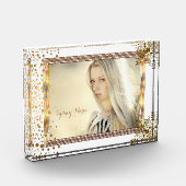 Decoratieve witte en goudConfetti Stippen - DIY Fo Fotoblokken (Links)