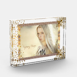 Decoratieve witte en goudConfetti Stippen - DIY Fo Fotoblokken