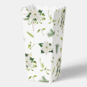 Decoratieve witte groene bloemige popcorn bedankdoosjes (Achterkant)