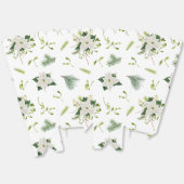 Decoratieve witte groene bloemige popcorn bedankdoosjes (Ongevouwen)