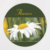 Decoratieve witte madeliefje labels (Design 2)