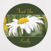 Decoratieve witte madeliefje labels (Design 1)