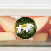 Decoratieve witte madeliefje labels (Aangebracht)