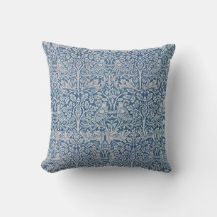 Decoratieve woudgeneratie vogels konijnen blauw kussen