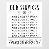 Decoratieve Zakelijke Diensten en Informatie Raamsticker (Vel)