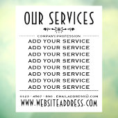 Decoratieve Zakelijke Diensten en Informatie Raamsticker (Vel 3)