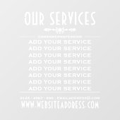 Decoratieve Zakelijke Diensten en Informatie Raamsticker (Vel)