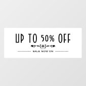 Decoratieve zakelijke korting raamsticker (Vel)