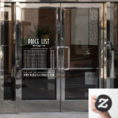 Decoratieve Zakelijke Prijslijst en Informatie Raamsticker (Kantoordeur)