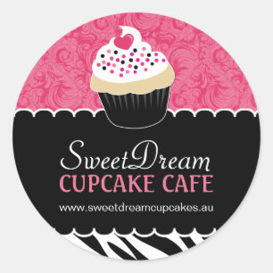 Decoratieve Zebra Print Cupcake Jar Stickers