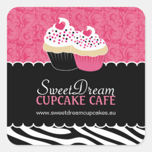 Decoratieve Zebra Print Cupcake Jar Stickers