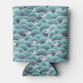 Decoratieve Zee Wave Background Blikjeskoeler (Voorkant)