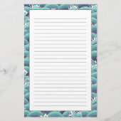 Decoratieve Zee Wave Background Briefpapier (Voorkant)