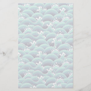 Decoratieve Zee Wave Background Briefpapier