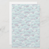 Decoratieve Zee Wave Background Briefpapier (Voorkant / Achterkant)
