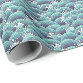 Decoratieve Zee Wave Background Cadeaupapier (Rol Hoek)