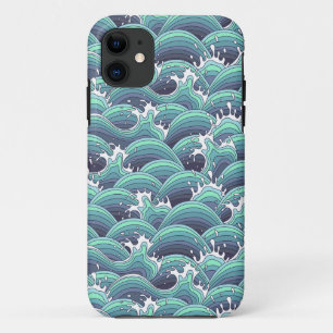Decoratieve Zee Wave Background iPhone 11 Hoesje