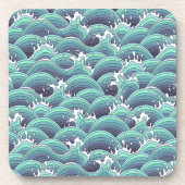 Decoratieve Zee Wave Background Drankjes Onderzetter (Voorkant)