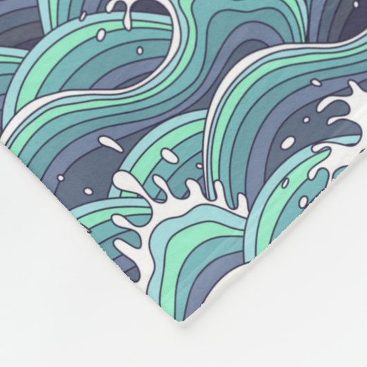Decoratieve Zee Wave Background Fleece Deken (Hoek)