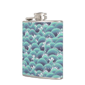 Decoratieve Zee Wave Background Heupfles (Links)