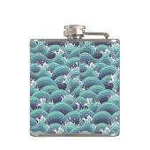 Decoratieve Zee Wave Background Heupfles (Achterkant)