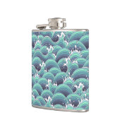 Decoratieve Zee Wave Background Heupfles (Links)