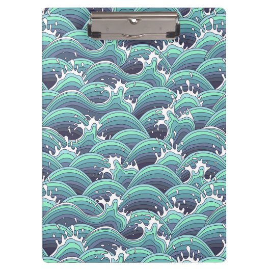 Decoratieve Zee Wave Background Klembord (Voorkant)