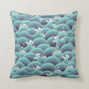 Decoratieve Zee Wave Background Kussen