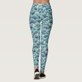 Decoratieve Zee Wave Background Leggings (Achterkant)