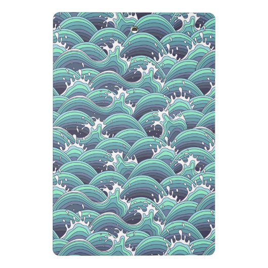 Decoratieve Zee Wave Background Mini Klembord (Achterkant)