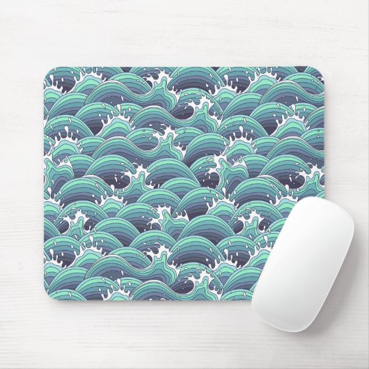 Decoratieve Zee Wave Background Muismat (Met muis)