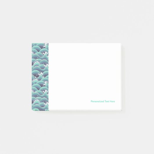 Decoratieve Zee Wave Background Post-it® Notes (Voorkant)