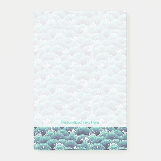 Decoratieve Zee Wave Background Post-it® Notes (Voorkant)