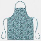 Decoratieve Zee Wave Background Schort (Voorkant)