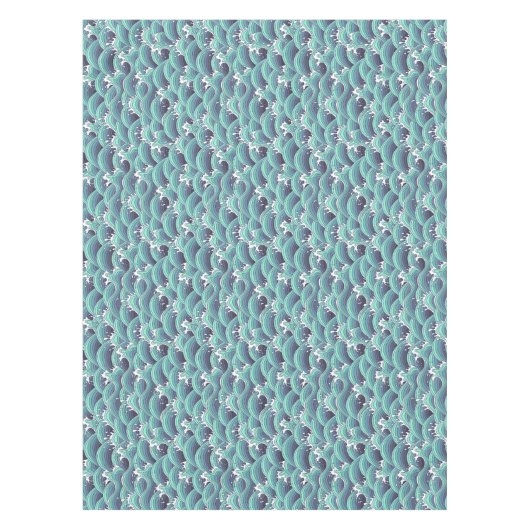 Decoratieve Zee Wave Background Tafelkleed (Voorkant)