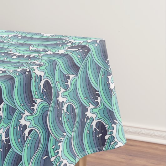 Decoratieve Zee Wave Background Tafelkleed (Voorbeeld)
