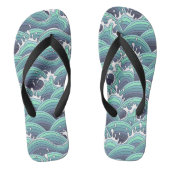 Decoratieve Zee Wave Background Teenslippers (Voetbed)