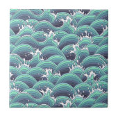 Decoratieve Zee Wave Background Tegeltje (Voorkant)