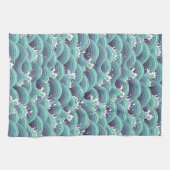 Decoratieve Zee Wave Background Theedoek (Horizontaal)