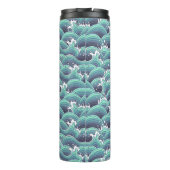 Decoratieve Zee Wave Background Thermosbeker (Achterkant)