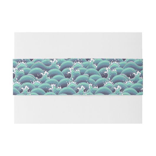 Decoratieve Zee Wave Background Uitnodigingen Wikkel (Achterkant Voorbeeld)