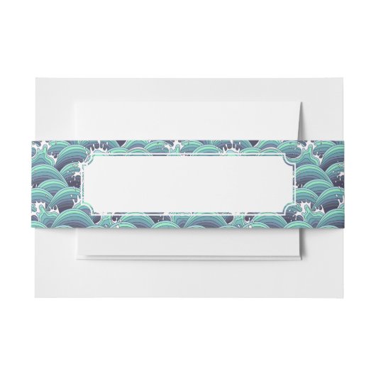 Decoratieve Zee Wave Background Uitnodigingen Wikkel (Voorkant Voorbeeld)