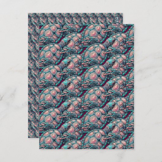 decoratieve Zeeen schildpad Briefkaart (Voorkant / Achterkant)