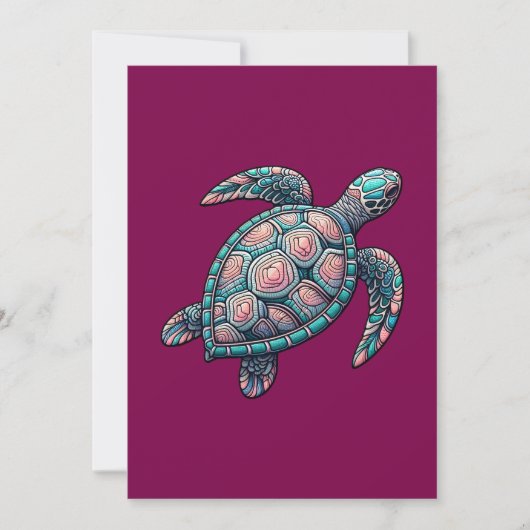 decoratieve Zeeen schildpad Kaart (Voorkant)