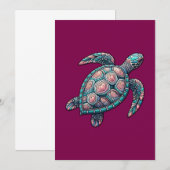 decoratieve Zeeen schildpad Kaart (Voorkant / Achterkant)