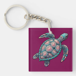 decoratieve Zeeen schildpad Sleutelhanger