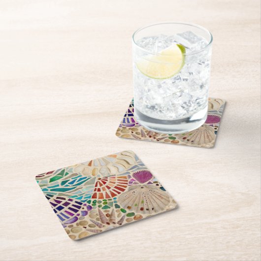 Decoratieve zeeschelpen kartonnen onderzetters (Insitu)