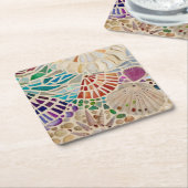 Decoratieve zeeschelpen kartonnen onderzetters (Schuin)