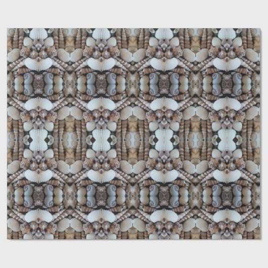 Decoratieve zeeschelpen Pattern Summer Natural Bro Cadeaupapier (Vlak)