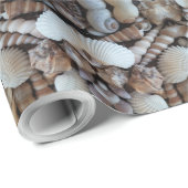 Decoratieve zeeschelpen Pattern Summer Natural Bro Cadeaupapier (Rol Hoek)